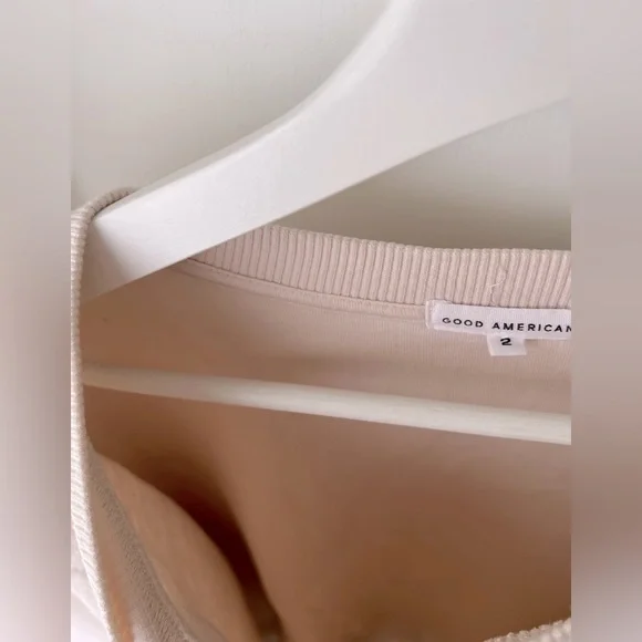 Good American Sherpa Crew Neck Cream size 2 - Picture 2 of 3